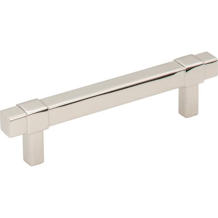 Jeffrey Alexander 96 mm Center-to-Center Polished Nickel Square Zane Cabinet Pull 293-96NI
